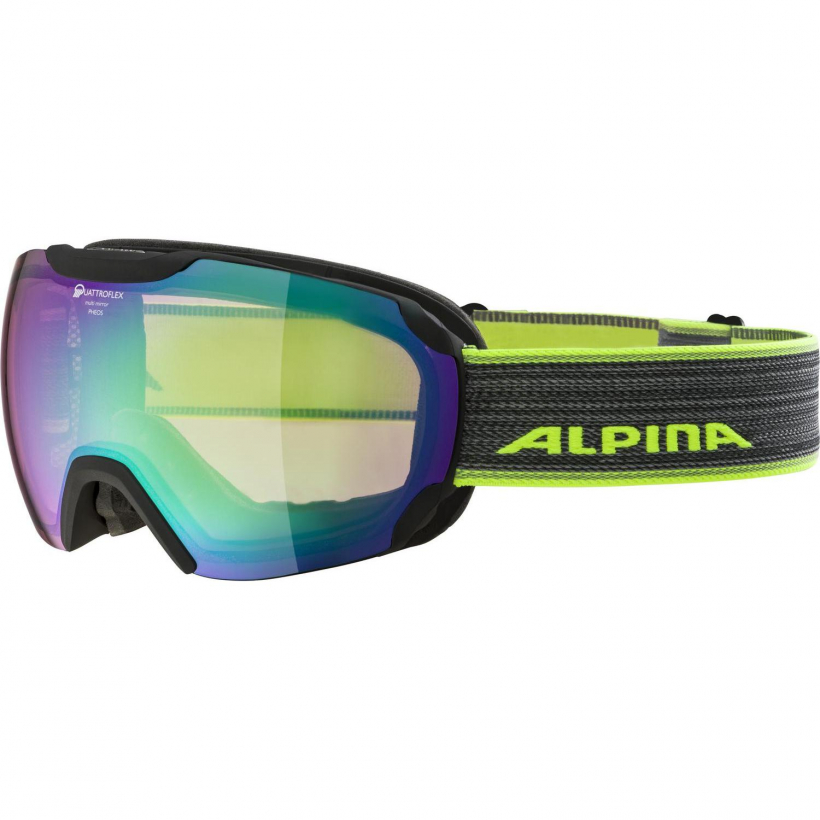 Очки горнолыжные Alpina 2018-19 Pheos Qmm Black Matt Qmm Green Sph. S2 (арт. A7202833) - 